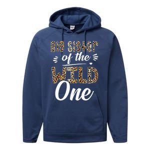 Big Sister Of The Wild One Zoo Themed 1stBirthday Party Performance Fleece Hoodie