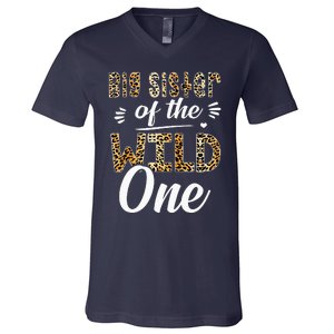 Big Sister Of The Wild One Zoo Themed 1stBirthday Party V-Neck T-Shirt