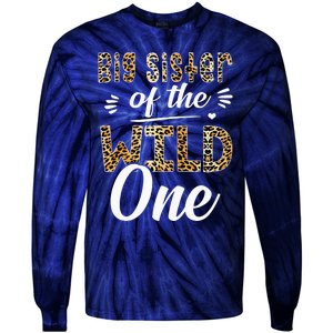 Big Sister Of The Wild One Zoo Themed 1stBirthday Party Tie-Dye Long Sleeve Shirt