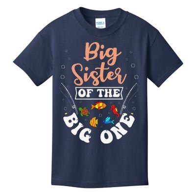 Big Sister Of The Big One Fishing Birthday Party Bday Kids T-Shirt