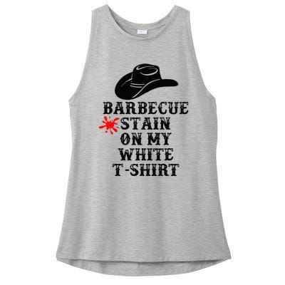 Barbecue Stain On My White Country Western Ladies PosiCharge Tri-Blend Wicking Tank