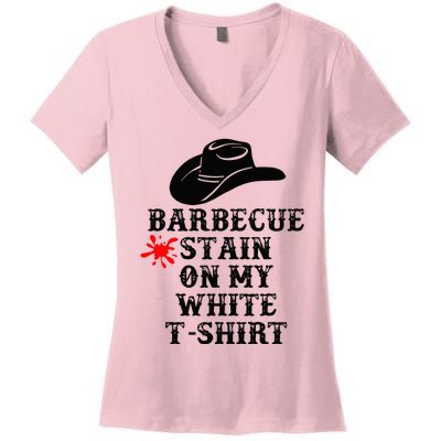 Barbecue Stain On My White Country Western Women's V-Neck T-Shirt