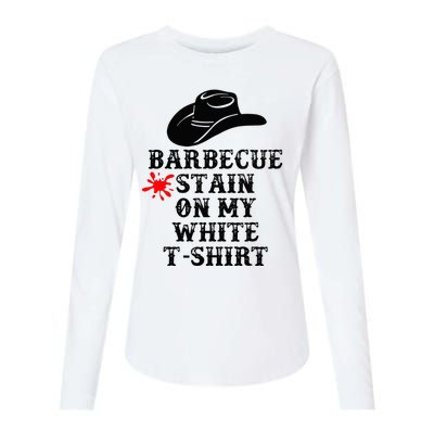 Barbecue Stain On My White Country Western Womens Cotton Relaxed Long Sleeve T-Shirt