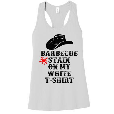 Barbecue Stain On My White Country Western Women's Racerback Tank