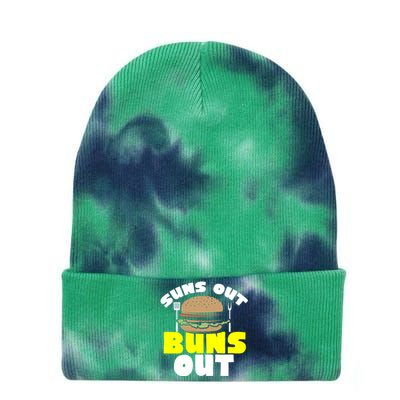 Barbeque Suns Out Buns Out Bbq Burger Barbeque Gift Tie Dye 12in Knit Beanie