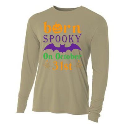 Born Spooky On Halloween October 31 Birthday Party Cooling Performance Long Sleeve Crew