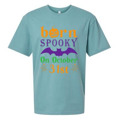 Born Spooky On Halloween October 31 Birthday Party Sueded Cloud Jersey T-Shirt