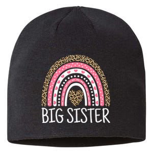 Big Sister Outfit Rainbow Leopard Big Sis Announcement Sustainable Beanie