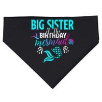 Big Sister Of The Birthday Mermaid Matching Family USA-Made Doggie Bandana