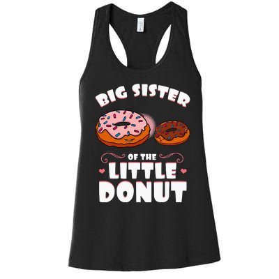 Big Sister Of The Little Donut Gender Reveal Baby Shower Women's Racerback Tank