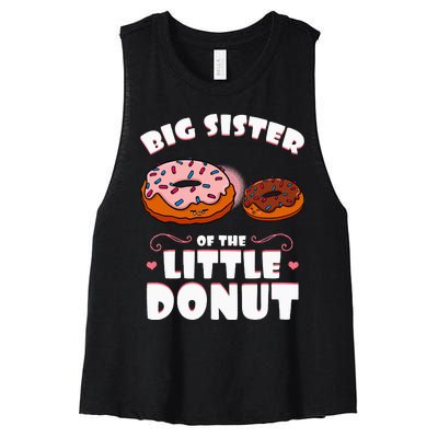 Big Sister Of The Little Donut Gender Reveal Baby Shower Women's Racerback Cropped Tank