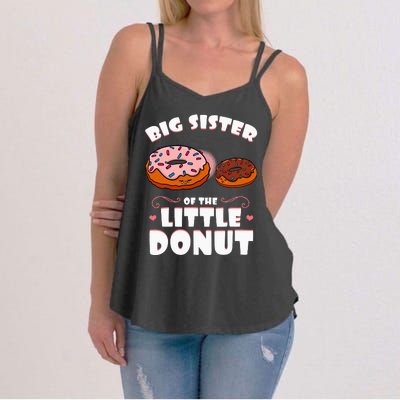 Big Sister Of The Little Donut Gender Reveal Baby Shower Women's Strappy Tank