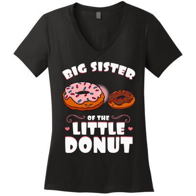 Big Sister Of The Little Donut Gender Reveal Baby Shower Women's V-Neck T-Shirt