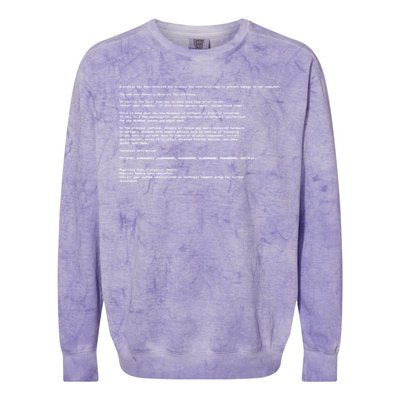 BSOD Computer Error Blue Screen Of Death Colorblast Crewneck Sweatshirt