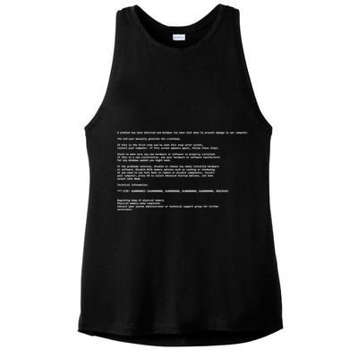 BSOD Computer Error Blue Screen Of Death Ladies PosiCharge Tri-Blend Wicking Tank