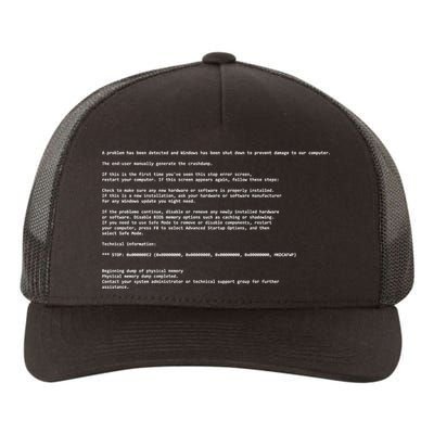 BSOD Computer Error Blue Screen Of Death Yupoong Adult 5-Panel Trucker Hat