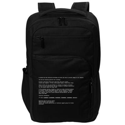BSOD Computer Error Blue Screen Of Death Impact Tech Backpack