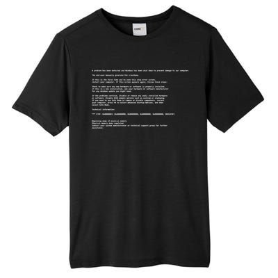 BSOD Computer Error Blue Screen Of Death Tall Fusion ChromaSoft Performance T-Shirt