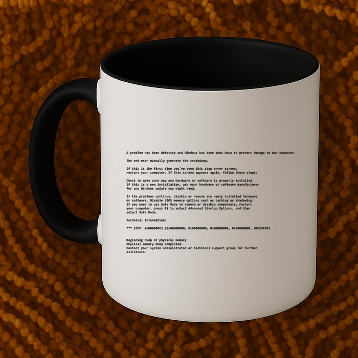 BSOD Computer Error Blue Screen Of Death Mug