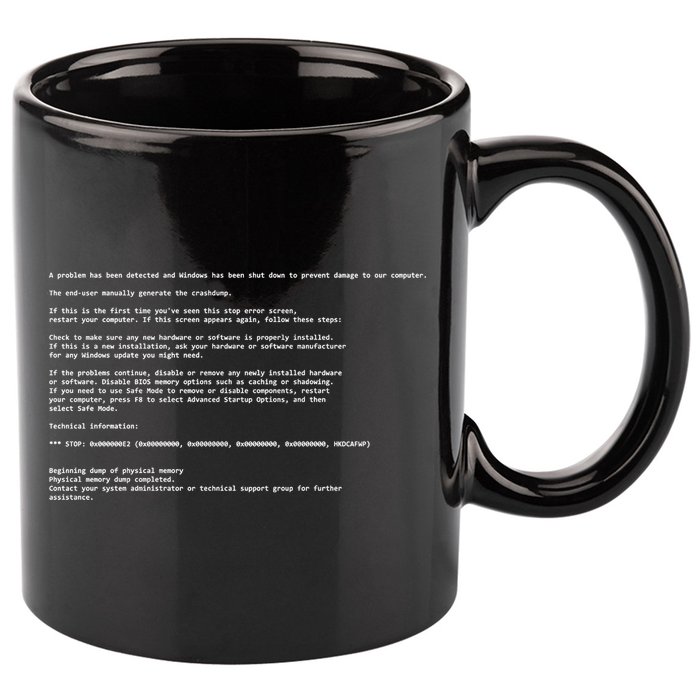 BSOD Computer Error Blue Screen Of Death 11oz C Handle Ceramic Mug