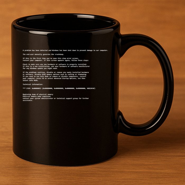 BSOD Computer Error Blue Screen Of Death 11oz C Handle Ceramic Mug