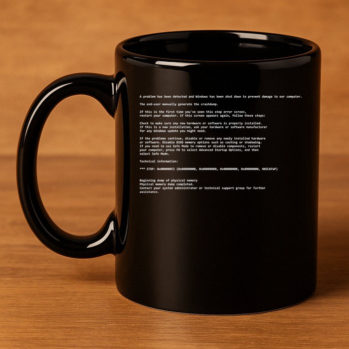 BSOD Computer Error Blue Screen Of Death 11oz C Handle Ceramic Mug