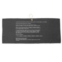 BSOD Computer Error Blue Screen Of Death Large Microfiber Waffle Golf Towel