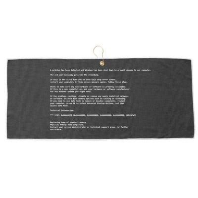 BSOD Computer Error Blue Screen Of Death Large Microfiber Waffle Golf Towel