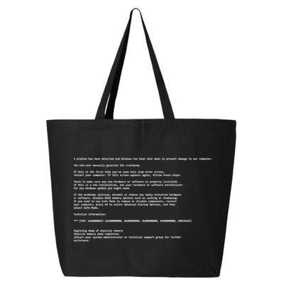 BSOD Computer Error Blue Screen Of Death 25L Jumbo Tote