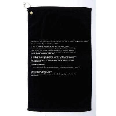 BSOD Computer Error Blue Screen Of Death Platinum Collection Golf Towel