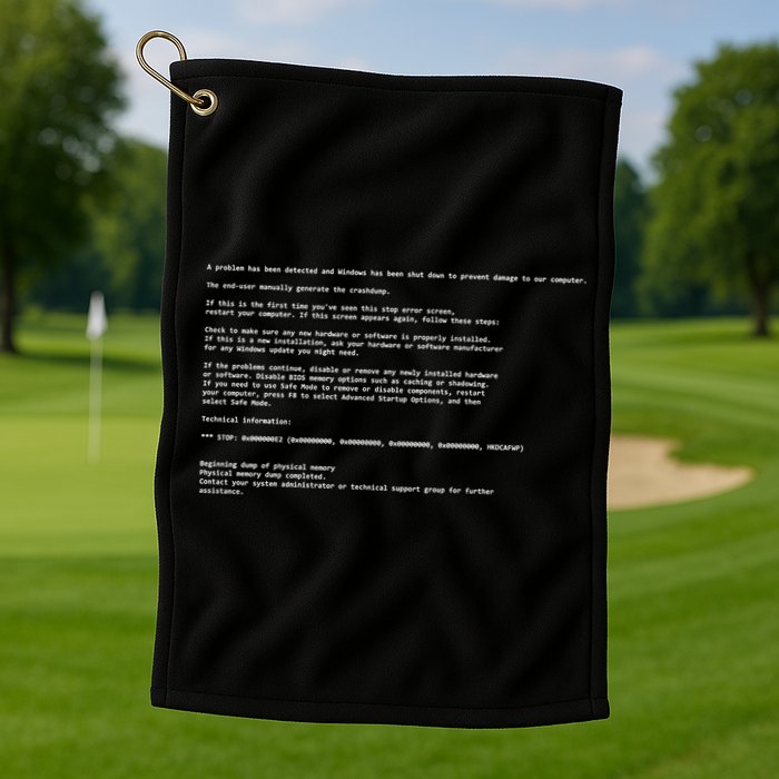 BSOD Computer Error Blue Screen Of Death Golf Towel
