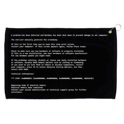 BSOD Computer Error Blue Screen Of Death Grommeted Golf Towel