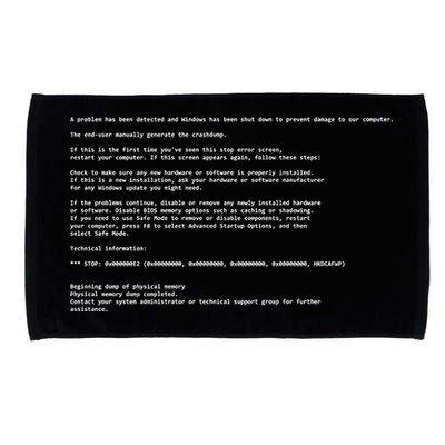 BSOD Computer Error Blue Screen Of Death Microfiber Hand Towel