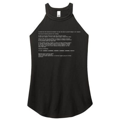 BSOD Computer Error Blue Screen Of Death Women's Perfect Tri Rocker Tank