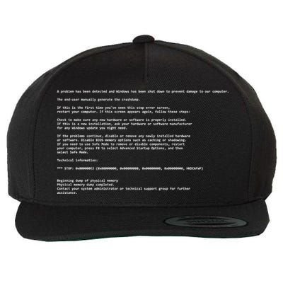 BSOD Computer Error Blue Screen Of Death Wool Snapback Cap