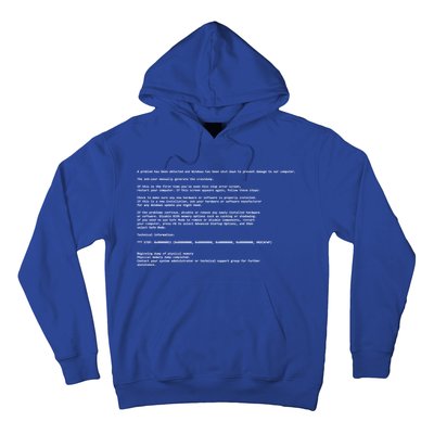 BSOD Computer Error Blue Screen Of Death Hoodie