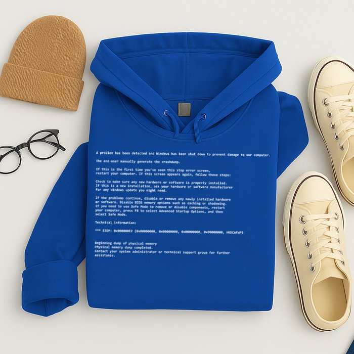 BSOD Computer Error Blue Screen Of Death Hoodie
