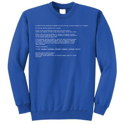 BSOD Computer Error Blue Screen Of Death Sweatshirt