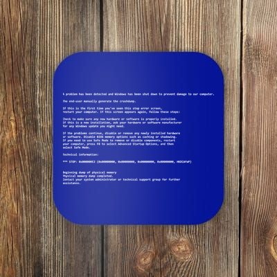 BSOD Computer Error Blue Screen Of Death Coaster