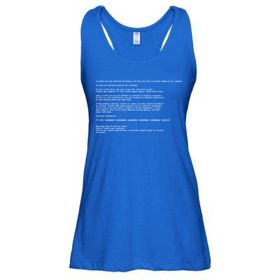 BSOD Computer Error Blue Screen Of Death Ladies Essential Flowy Tank