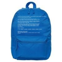 BSOD Computer Error Blue Screen Of Death 16 in Basic Backpack