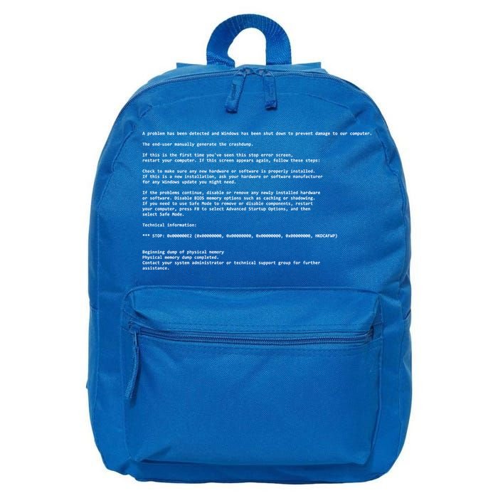 BSOD Computer Error Blue Screen Of Death 16 in Basic Backpack