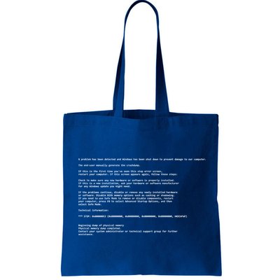 BSOD Computer Error Blue Screen Of Death Bag