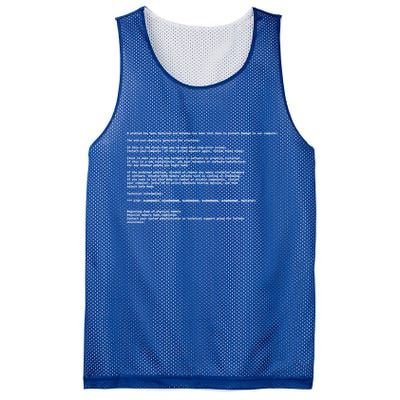 BSOD Computer Error Blue Screen Of Death Mesh Reversible Basketball Jersey Tank