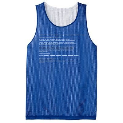 BSOD Computer Error Blue Screen Of Death Mesh Reversible Basketball Jersey Tank