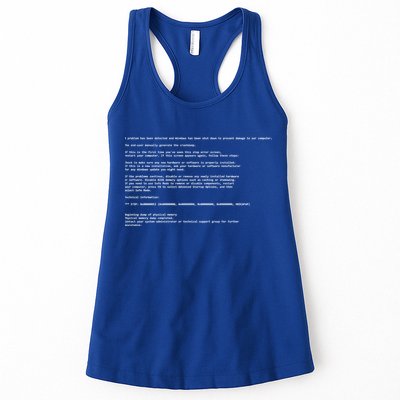 BSOD Computer Error Blue Screen Of Death Womens Tank Top