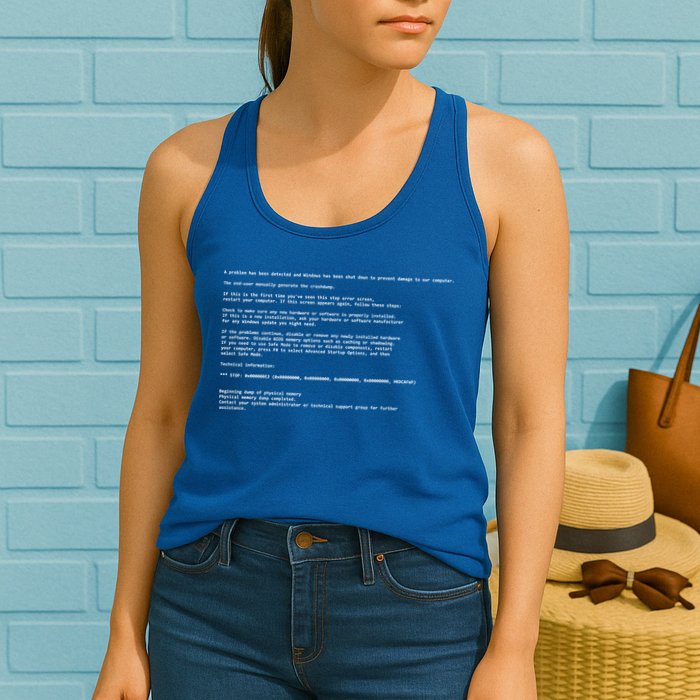 BSOD Computer Error Blue Screen Of Death Womens Tank Top