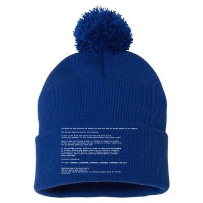 BSOD Computer Error Blue Screen Of Death Pom Pom 12in Knit Beanie