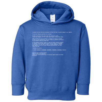 BSOD Computer Error Blue Screen Of Death Toddler Hoodie