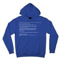 BSOD Computer Error Blue Screen Of Death Tall Hoodie